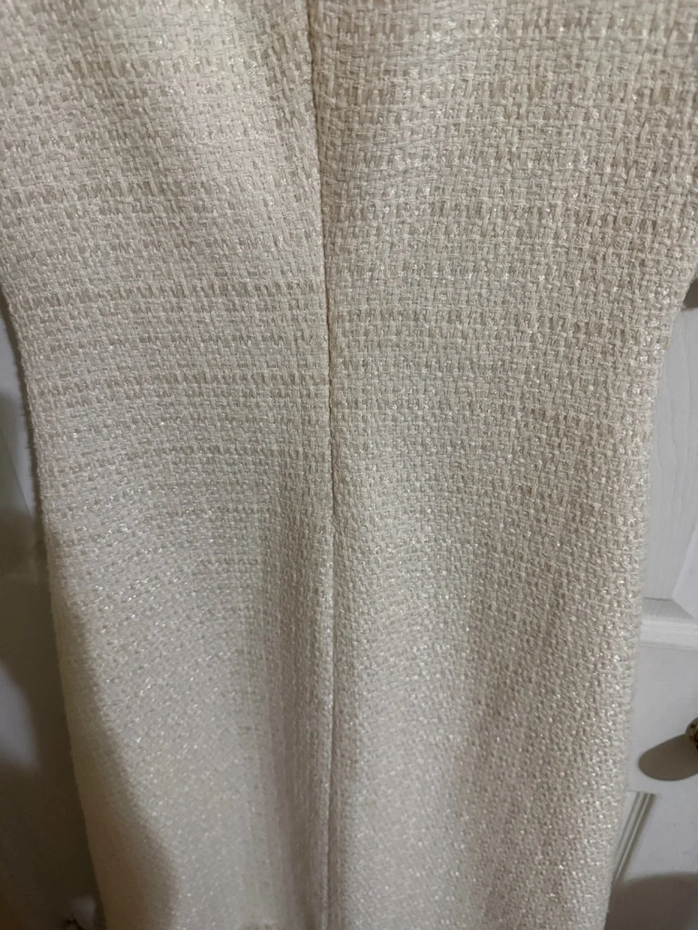 Zara Cream Fringe-Hem Maxi Dress